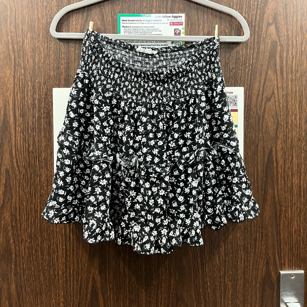 Black Floral Skirt